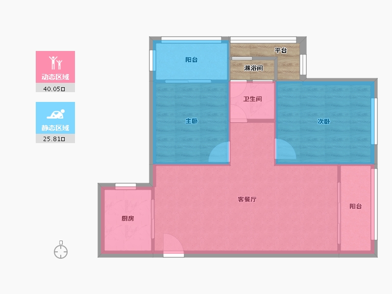 广东省-珠海市-仁恒滨海半岛4期-63.65-户型库-动静分区