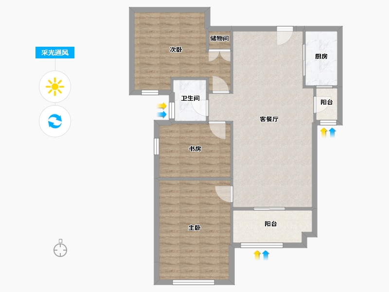 广东省-珠海市-仁恒滨海半岛4期-87.87-户型库-采光通风