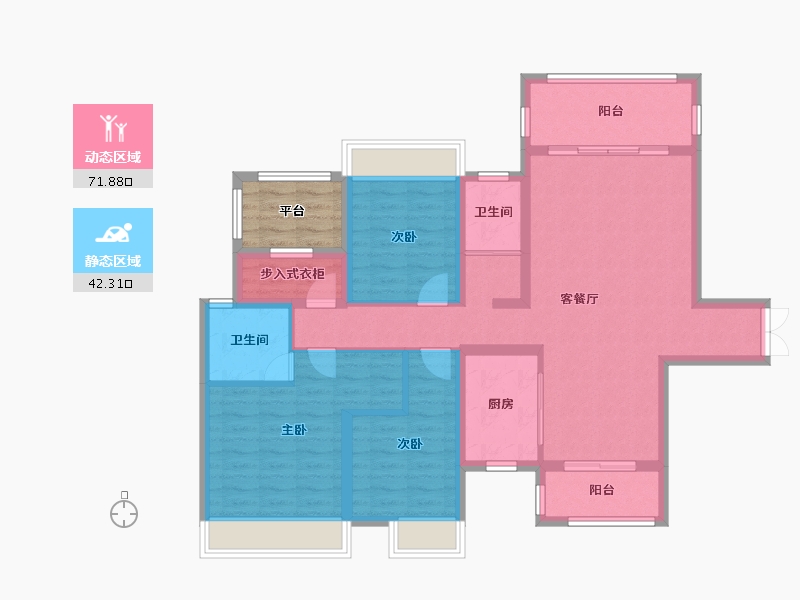 湖南省-永州市-诺金央宸-106.22-户型库-动静分区