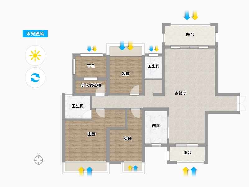 湖南省-永州市-诺金央宸-106.22-户型库-采光通风