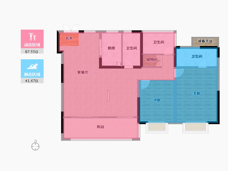 安徽省-合肥市-�嘣猛�-119.00-户型库-动静分区