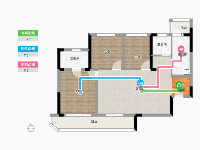 四川省-成都市-中铁星月山湖-76.49-户型库-动静线