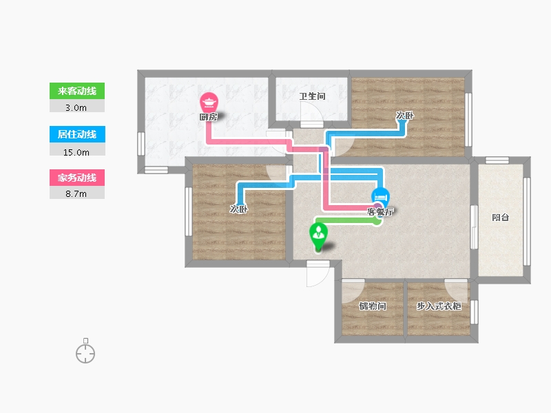 黑龙江省-大庆市-新村七区-76.75-户型库-动静线