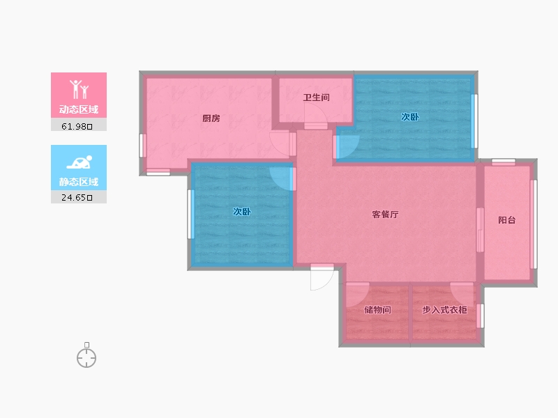 黑龙江省-大庆市-新村七区-76.75-户型库-动静分区