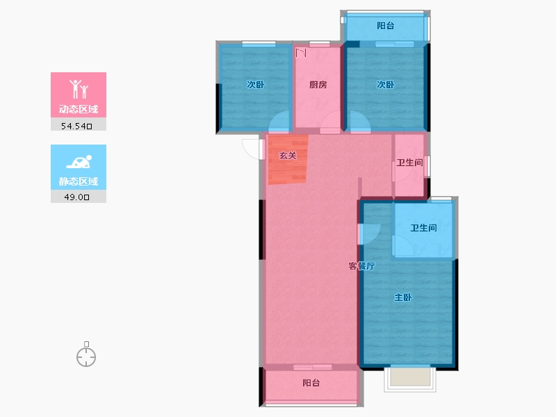 湖北省-武汉市-电建地产�吃糜�府-91.83-户型库-动静分区