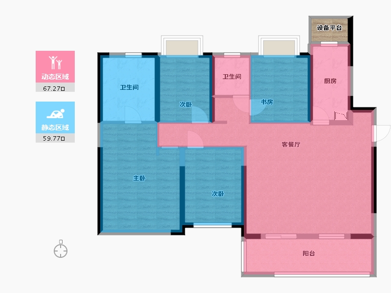 湖南省-长沙市-新力铂园-115.71-户型库-动静分区