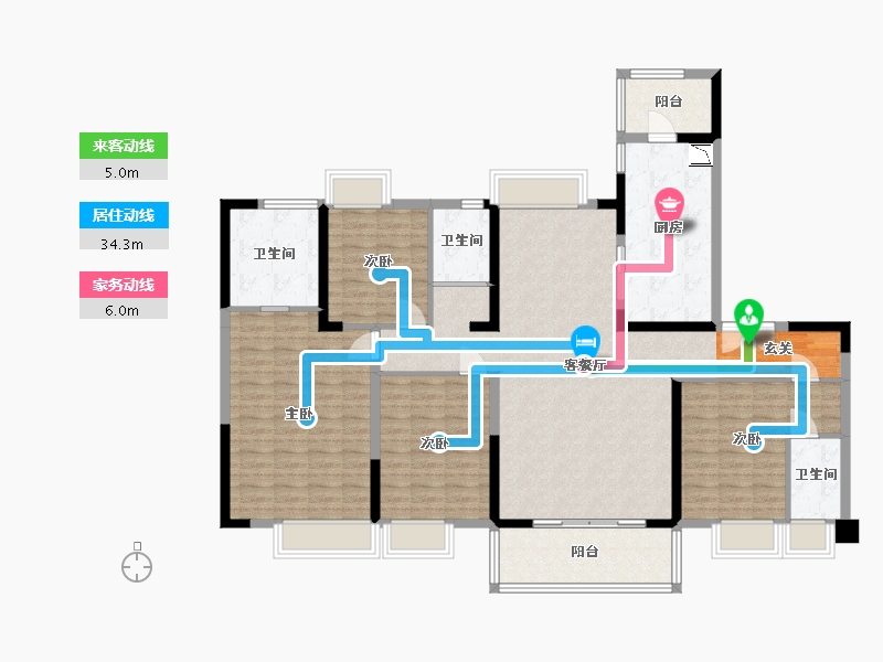 湖南省-长沙市-碧桂园・月湖湾-144.48-户型库-动静线