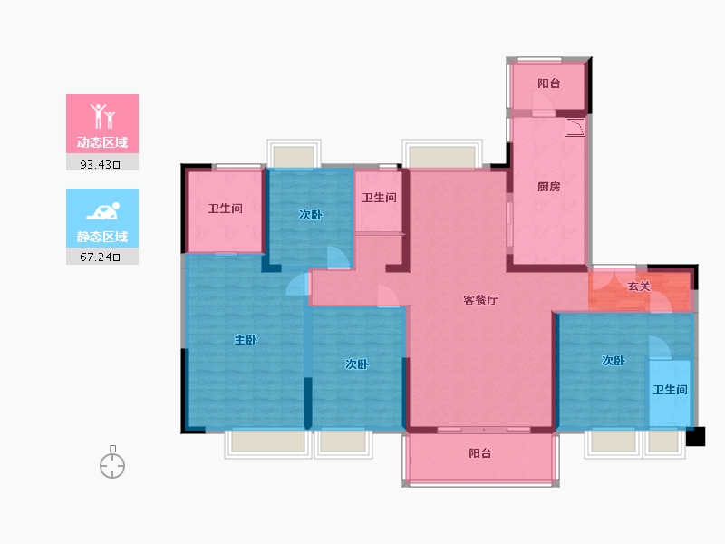 湖南省-长沙市-碧桂园・月湖湾-144.48-户型库-动静分区