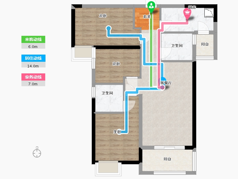 湖南省-长沙市-时代倾城・遇见-79.53-户型库-动静线