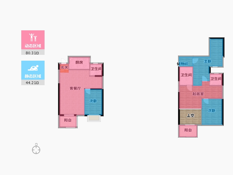 湖南省-长沙市-澳海谷山府-118.70-户型库-动静分区