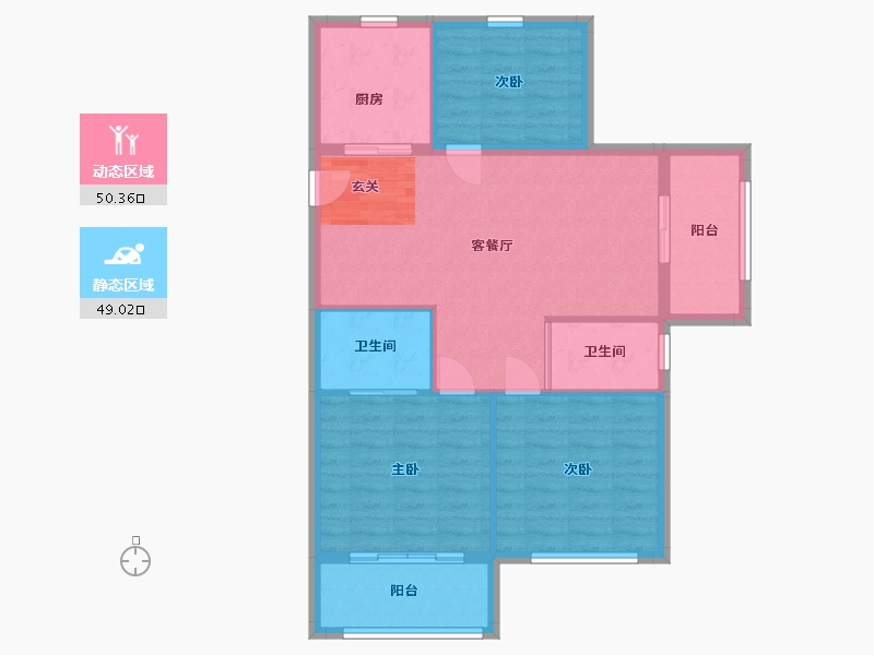 浙江省-杭州市-世茂西西湖-90.48-户型库-动静分区