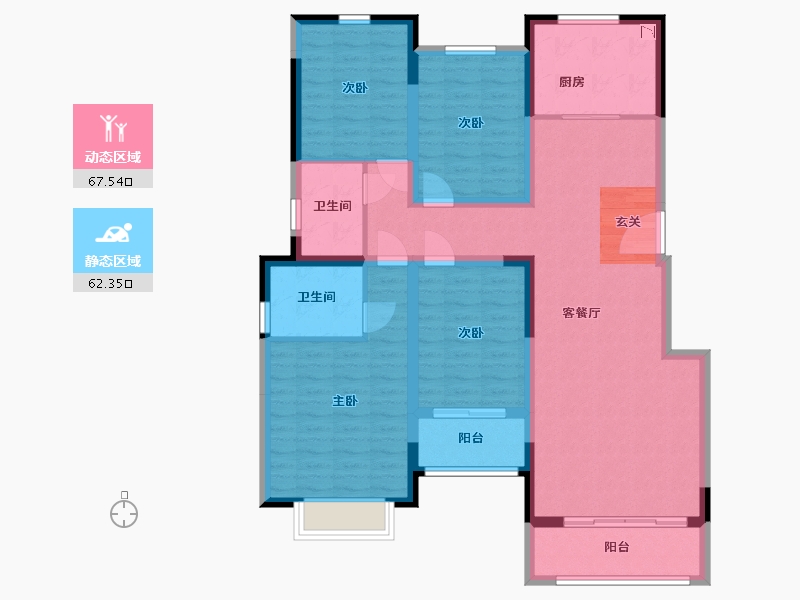 河南省-新乡市-蓝堡湾-116.12-户型库-动静分区