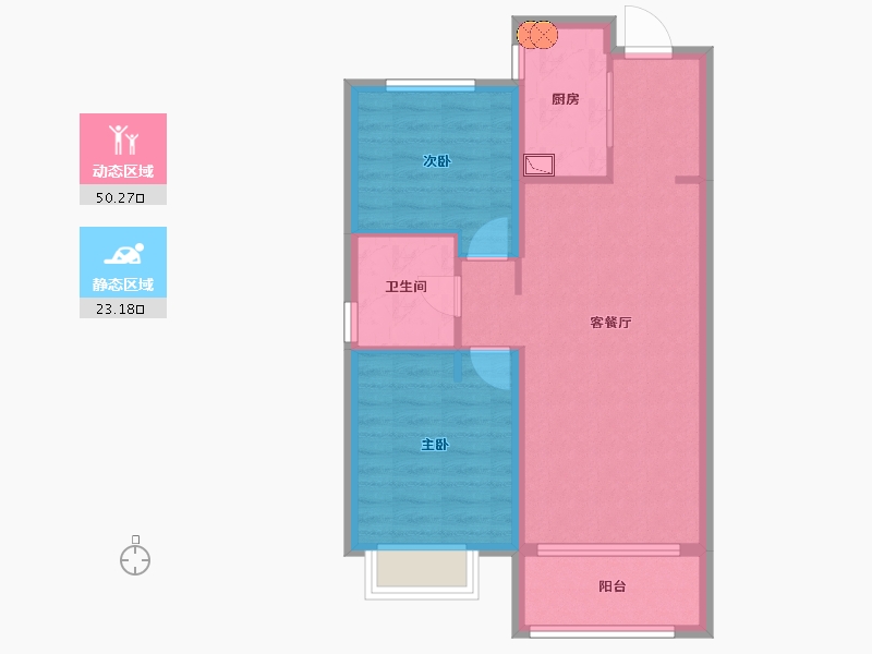 黑龙江省-哈尔滨市-华润置地悦府-65.83-户型库-动静分区