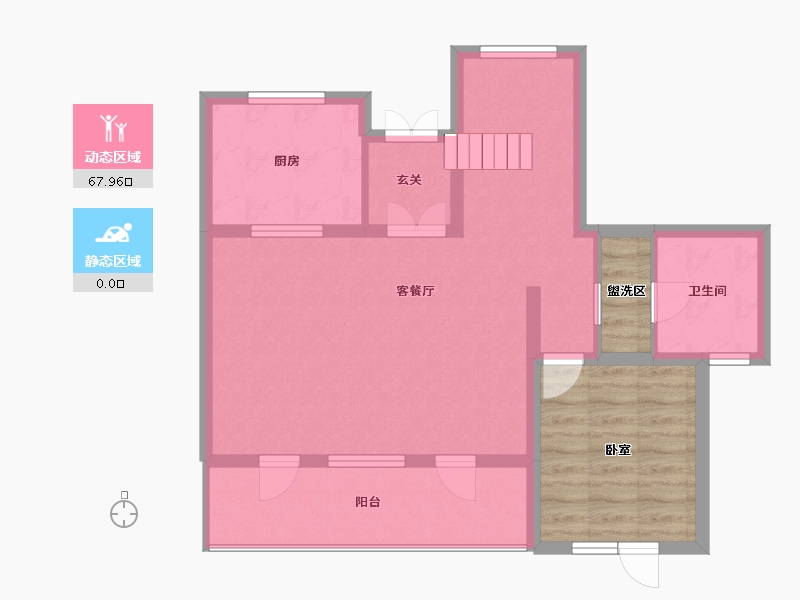 黑龙江省-哈尔滨市-融创御湖宸院-74.45-户型库-动静分区