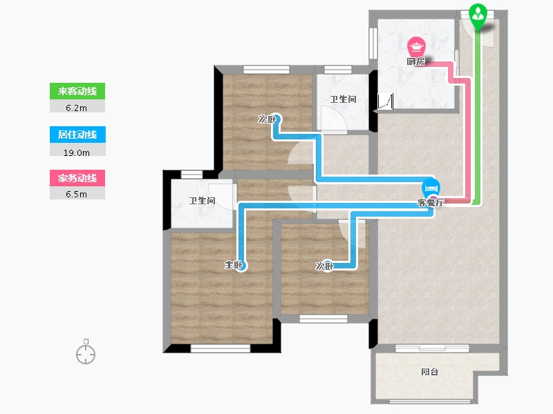 黑龙江省-哈尔滨市-绿地・东北亚国博城-74.74-户型库-动静线