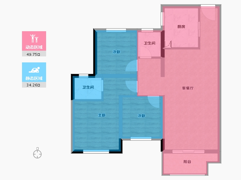 黑龙江省-哈尔滨市-绿地・东北亚国博城-74.74-户型库-动静分区