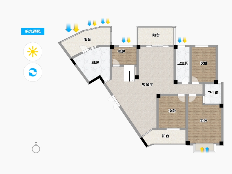 广西壮族自治区-柳州市-国信凤起新都-143.69-户型库-采光通风