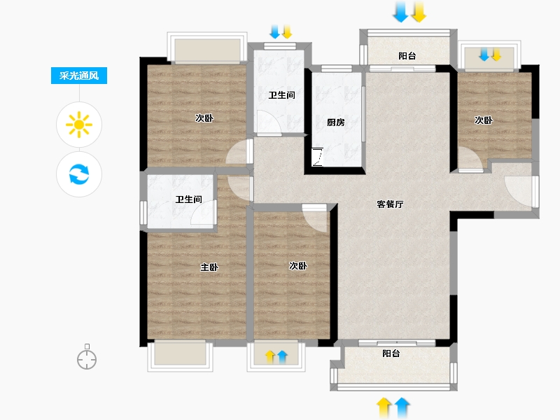 湖北省-武汉市-曦地港CITY ON-108.82-户型库-采光通风