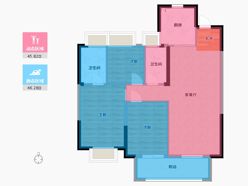 湖北省-武汉市-首开光明国风上观-83.00-户型库-动静分区