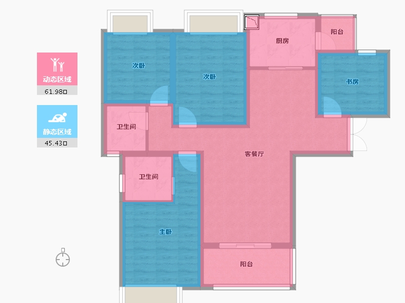 四川省-德阳市-保利国际城-94.94-户型库-动静分区