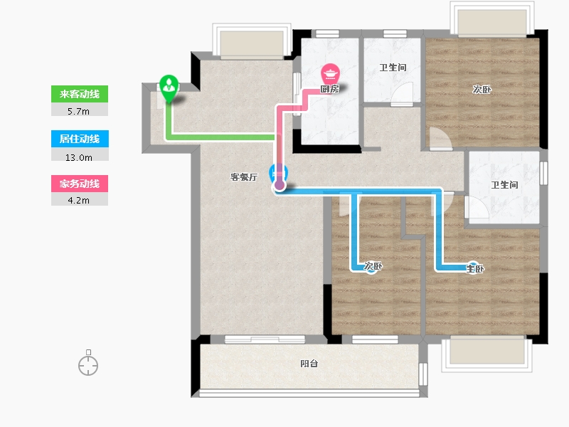 湖北省-武汉市-武汉英赫当代城MOMΛ-93.60-户型库-动静线