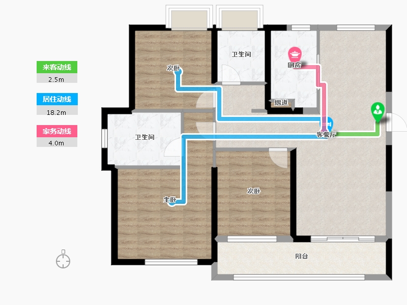 湖北省-武汉市-大华锦绣时代-105.60-户型库-动静线