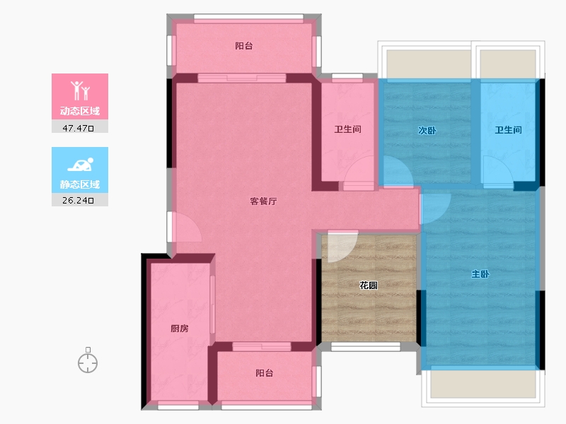 广东省-江门市-明泰城-71.73-户型库-动静分区