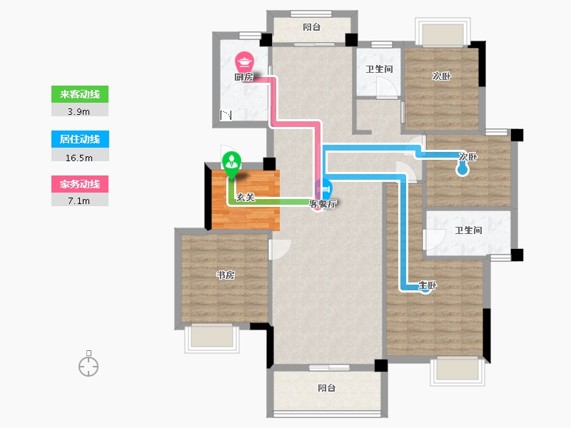 湖北省-武汉市-武地融创锦上公馆-113.59-户型库-动静线