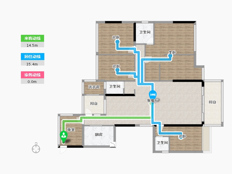 广西壮族自治区-贵港市-翰林世家二期-175.36-户型库-动静线