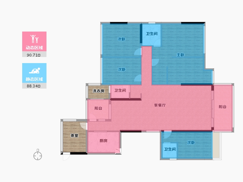 广西壮族自治区-贵港市-翰林世家二期-175.36-户型库-动静分区