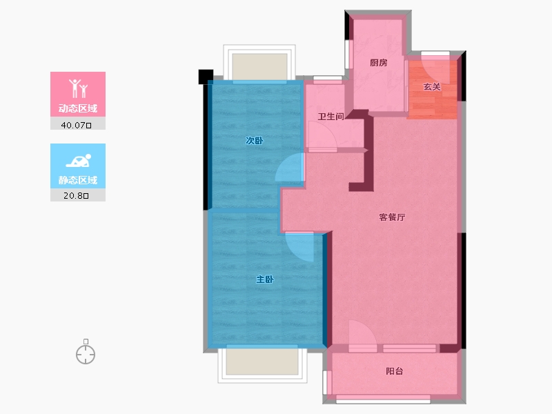 湖北省-武汉市-佳阳大都府-53.63-户型库-动静分区