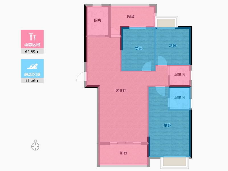 广东省-汕头市-清华熙园-93.77-户型库-动静分区