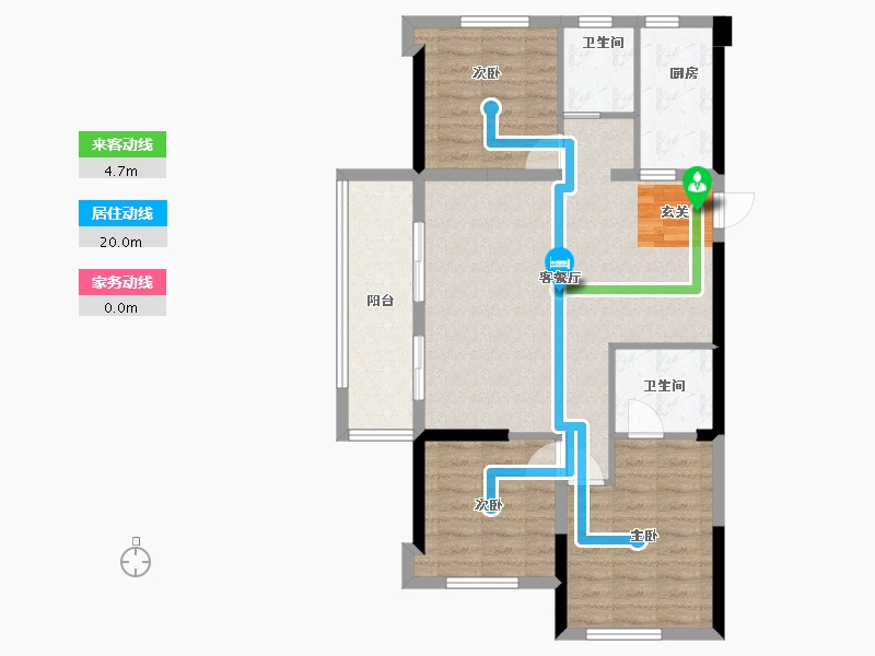 福建省-福州市-龙湖盛天兰园 | 春江天玺-85.96-户型库-动静线