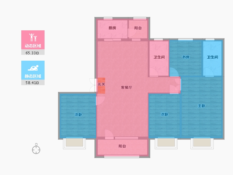 山东省-烟台市-壹号院-113.04-户型库-动静分区