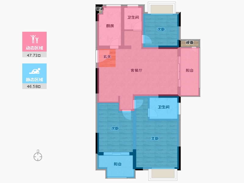 江苏省-南京市-茉里-85.00-户型库-动静分区