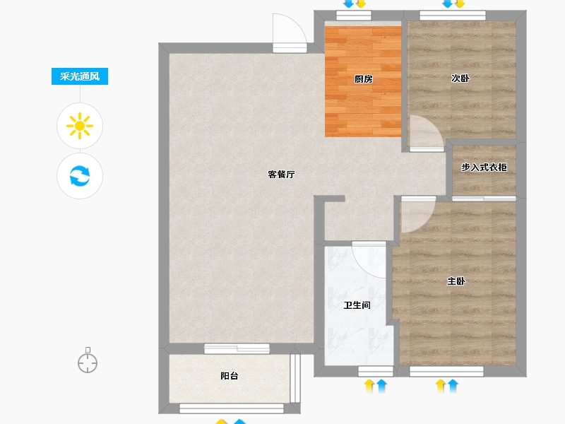 福建省-福州市-世茂海峡城-63.00-户型库-采光通风