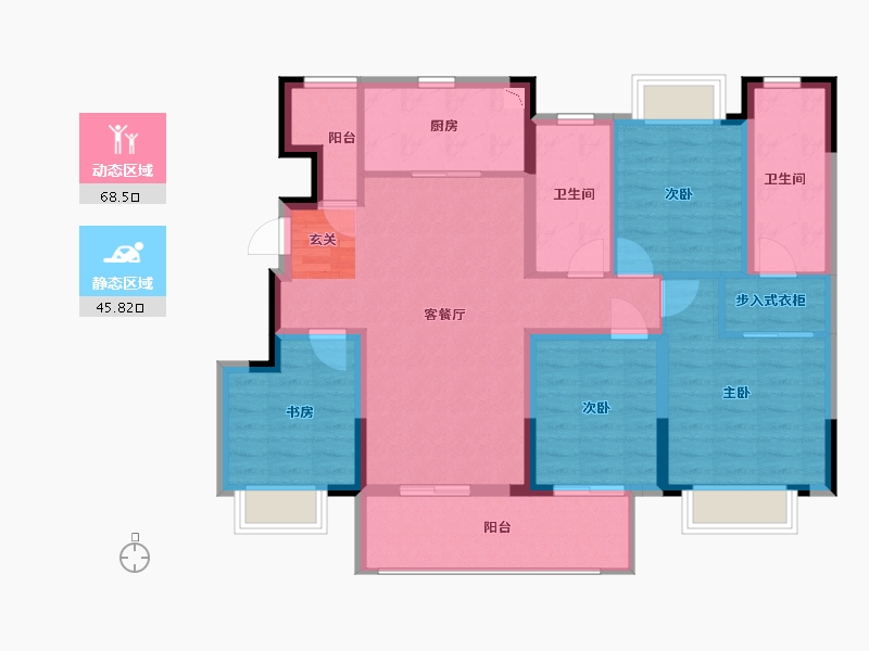 江苏省-南京市-颐和九里-101.88-户型库-动静分区