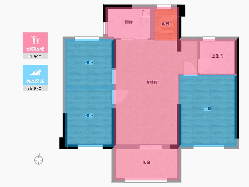 福建省-福州市-世茂云樽-62.74-户型库-动静分区