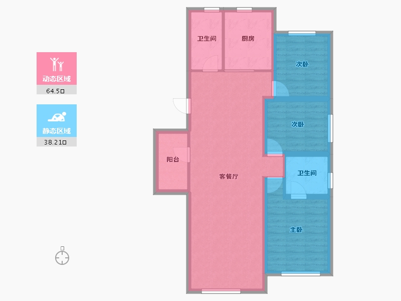 河北省-沧州市-孔雀城-92.26-户型库-动静分区