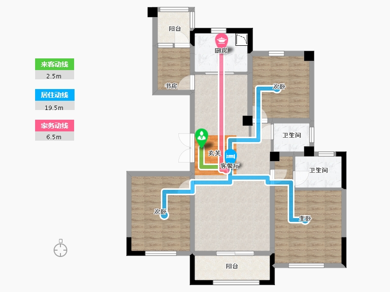 江苏省-南京市-海尔产城创双湖壹号公馆-99.81-户型库-动静线