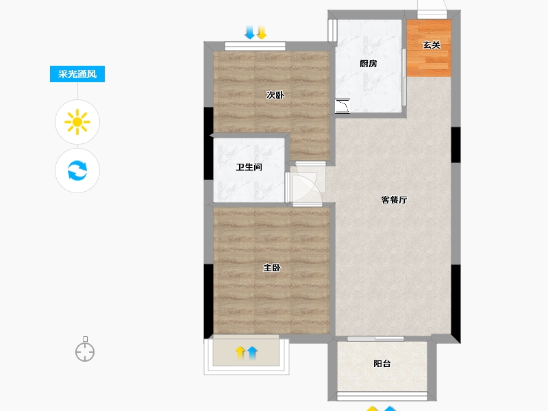 福建省-福州市-宏发御榕府-52.85-户型库-采光通风