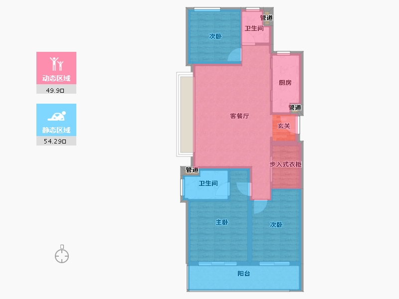 江苏省-南京市-云逸都荟花园东区-94.99-户型库-动静分区