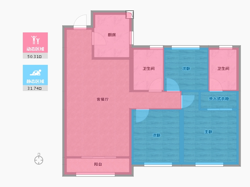 内蒙古自治区-赤峰市-首府壹号-73.21-户型库-动静分区