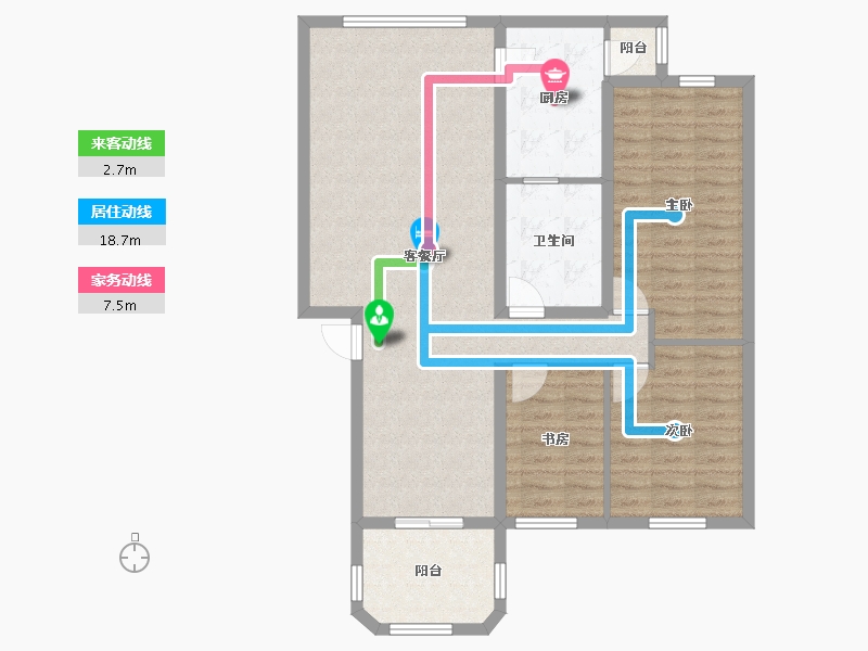 云南省-昆明市-凤翥街凤翥苑-95.98-户型库-动静线