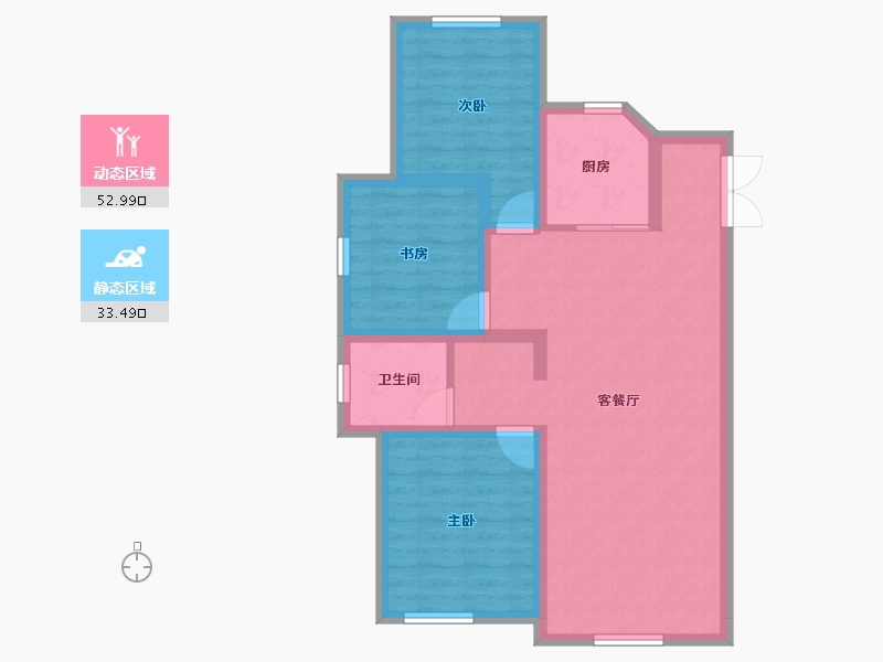 新疆维吾尔自治区-乌鲁木齐市-书香林苑学府-77.05-户型库-动静分区