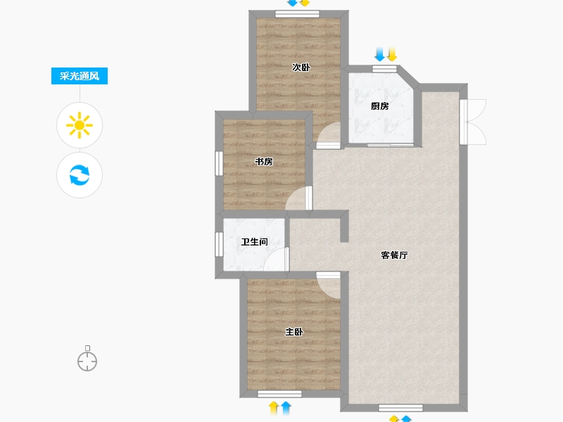 新疆维吾尔自治区-乌鲁木齐市-书香林苑学府-77.05-户型库-采光通风