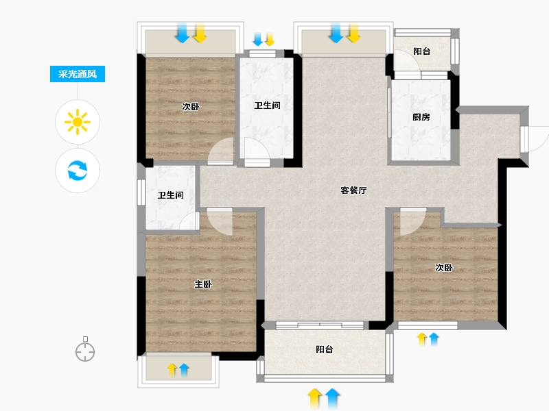 广东省-惠州市-实地常春藤-89.18-户型库-采光通风