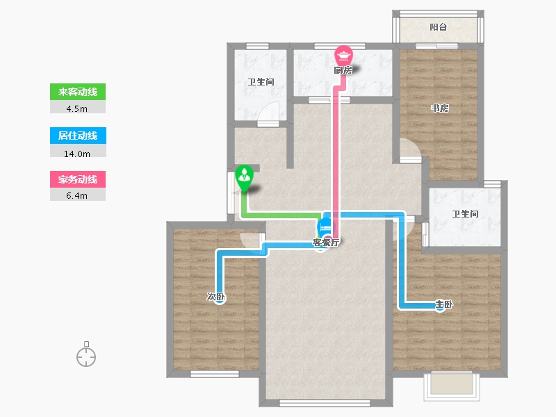 河南省-郑州市-九锦台-115.48-户型库-动静线