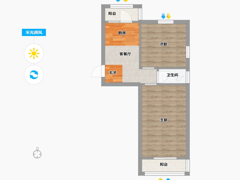 天津-天津市-淦江东里-38.17-户型库-采光通风