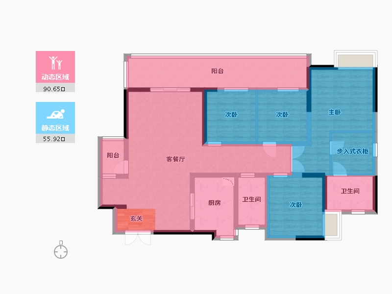 贵州省-毕节市-山语城-130.29-户型库-动静分区